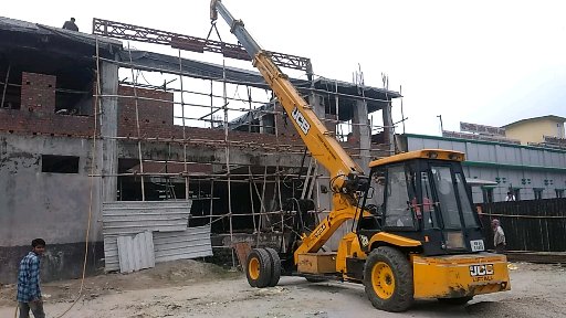 Construction site with machinery