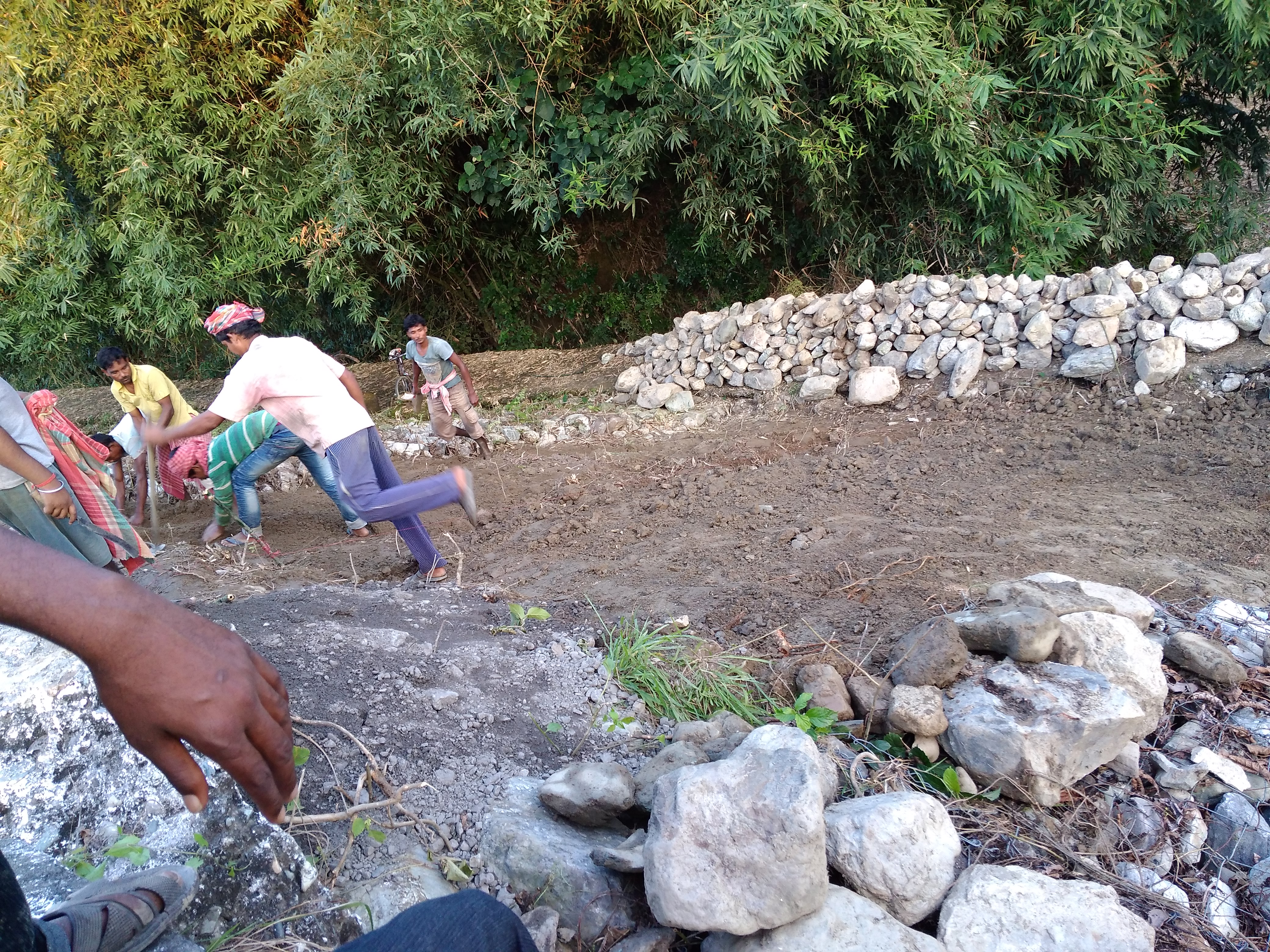 Construction workers on site