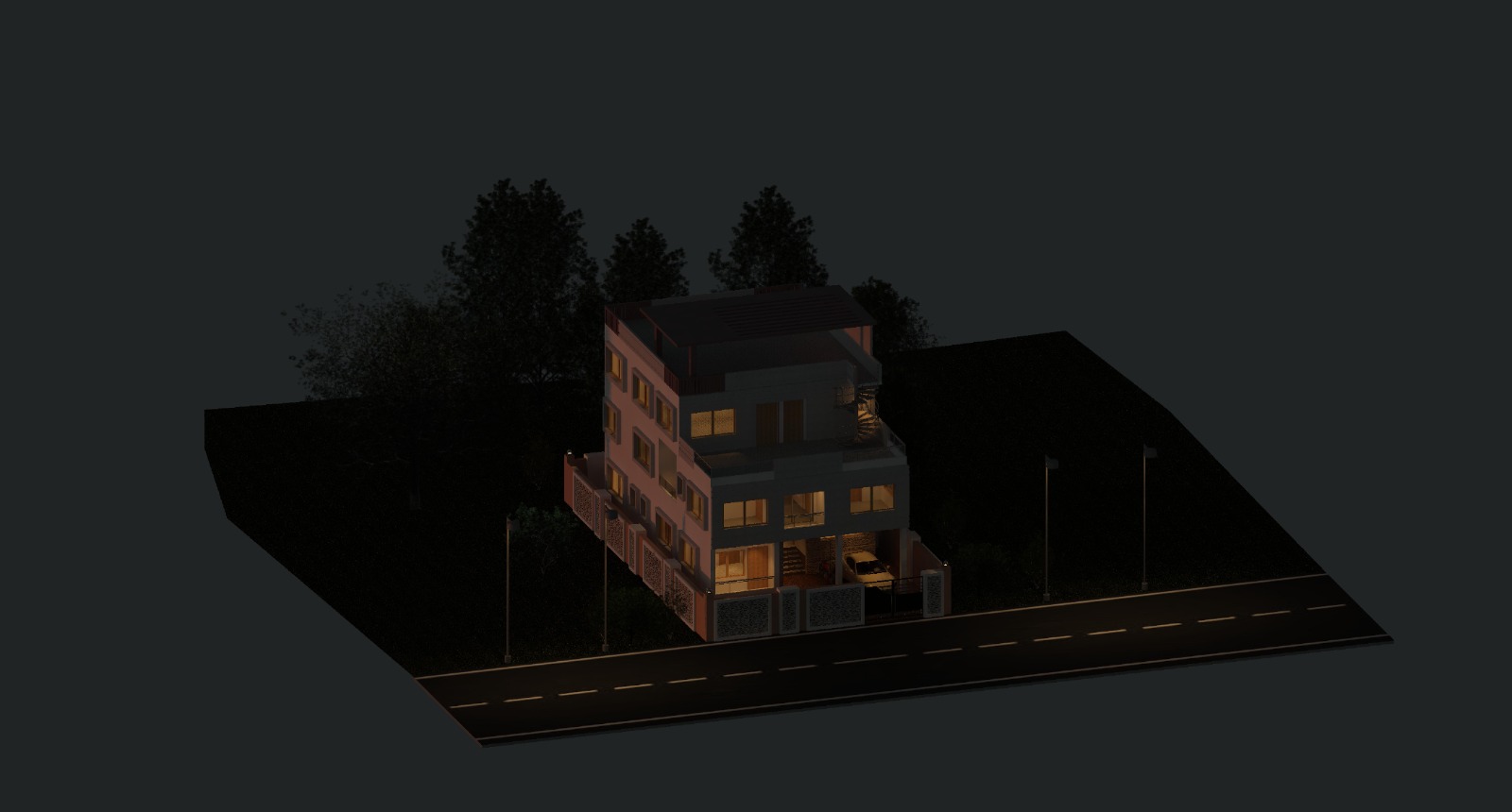 Sample of project plans Night view