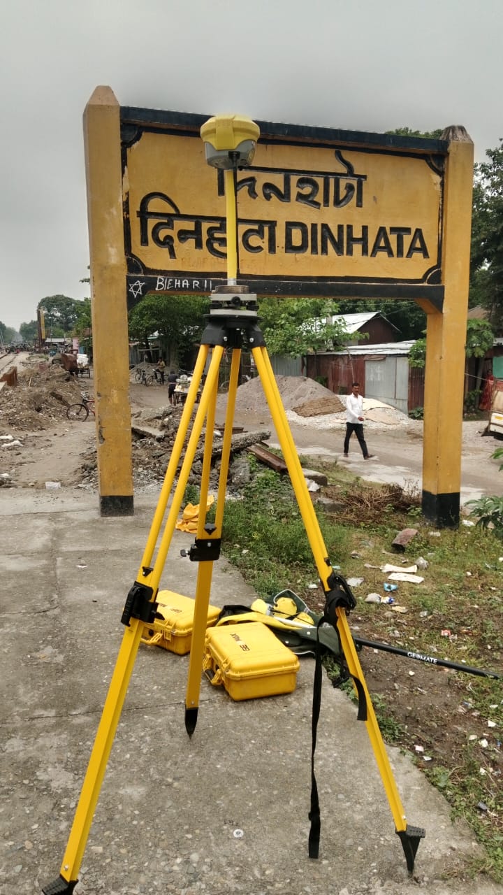 Survey team at a construction site