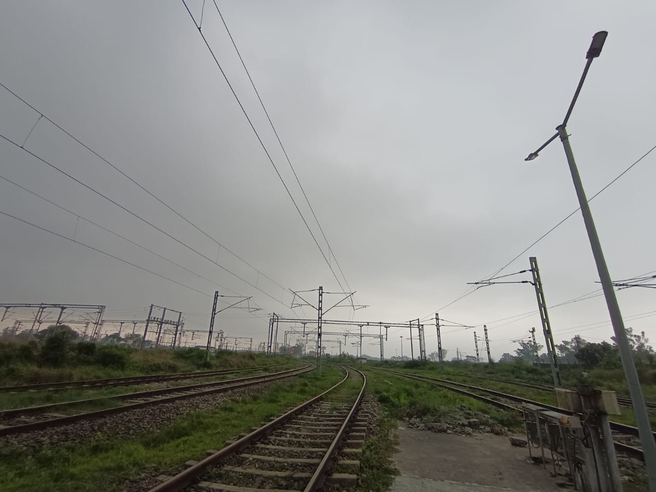 Survey equipment setup on site